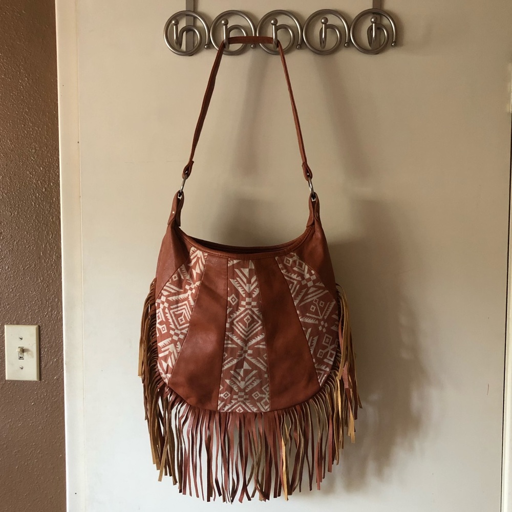 Faux Leather Fringe Crossbody